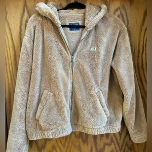 Tan A&F zip up jacket